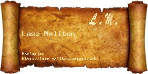 Lasz Meliton névjegykártya